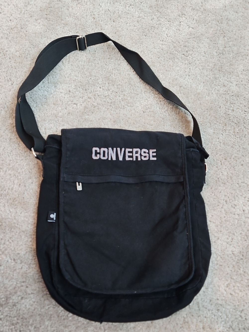 Converse Black Canvas Crossbody Messenger Bag